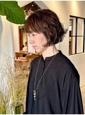 ハンサムショートパーマくるくるパーママッシュパーマボブ