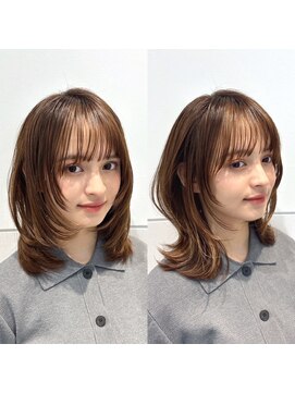 リブランド 銀座(REBRAND) 内巻きフェイスレイヤー外はねくびれミディアム