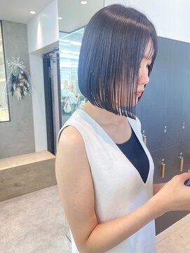 マロンベージュ/ボブ/前髪/レイヤー/髪質改善/縮毛矯正/横浜