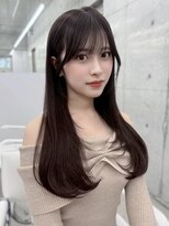 フォンズ(FONS)&nbsp;透明感ショコラグレージュ/ロングレイヤー/ワンカール/顔周り