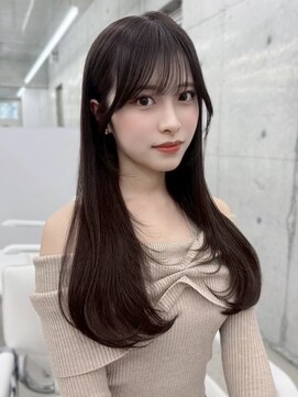 フォンズ(FONS) 透明感ショコラグレージュ/ロングレイヤー/ワンカール/顔周り