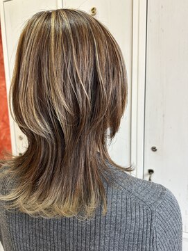 ジール(zeal) ウルフ×ハイライト 着物ヘア/大人ガーリー/