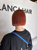 ブランカヘアー 西尾(BLANCA HAIR)&nbsp;オレンジカラー×パツッとボブ