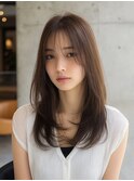 ハッシュカット/バーガンディ/ミディアムレイヤー/韓国ヘア