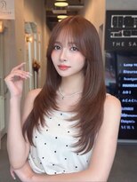 ロムーク 表参道(LOMKH)&nbsp;小顔ロングレイヤーカット顔周り秋ハッシュカット透明感カラー