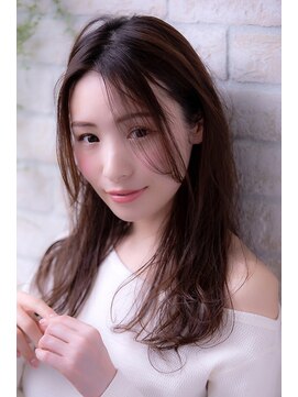 ヘアーアートシフォン 池袋西口店(Hair art chiffon) かき上げハイライトカラーオリーブアッシュピンクグレージュ