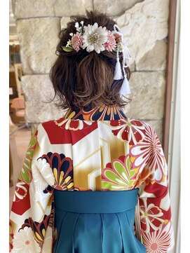 グランアージュ 柏西口店(grandage) 袴アレンジ*ハーフアップ 大人可愛い小顔 ゆるふわアレンジ 柏