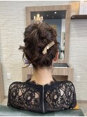 大人のヘアアップ団子