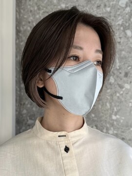 サンク 原宿 表参道(cinq) 前髪インナーカラーベージュカラーミルクティーベージュブリーチ