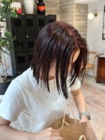 ヲタク(wotaku.)&nbsp;レッドカラー赤髪ピンクブラウンワンカラー暖色カラーボブ艶髪