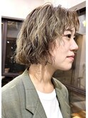 ボブパーマ外国人風パーマブリーチパーマくせ毛風パーマボブヘア