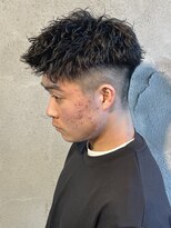 ニアウ 高崎店(Niau)&nbsp;メンズボックスショートツイストスパイラルパーマ群馬高崎眉毛