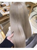 艶髪ホワイトグレージュケアブリーチハイトーンミルクティー20代