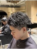 ホワイトメッシュ＋ツイストパーマ