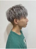 センターパートソフトツイストパーマメッシュマッシュウルフ