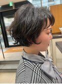 フレンチボブニュアンスパーマショートボブ