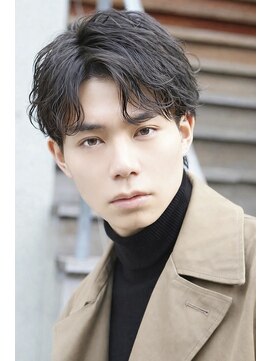 クーエフー(coo et fuu) ビジネスショートダウンパーマカルマパーマシースルーマッシュ