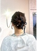リボンアレンジ☆ゆるふわお呼ばれヘア