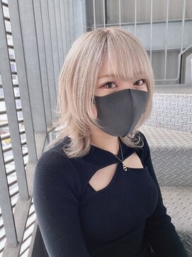 リアイス(Re:ICE) ミニウルフ/くすみブルー/流れるレイヤー/インナーハイライト