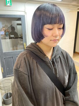 ソイ 下北沢(soi) 【lavender】前上がりボブ/オン眉/グラデーションカラーパープル