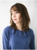 大人可愛いセミロングブラウンミディアム20代30代40代東銀座
