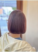 20代30代40代クリスタルハイブライトピンクカラーミニボブ