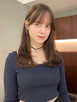 ローブ アオヤマ(LOAVE AOYAMA)&nbsp;レイヤーカット/ぱつっとbang/オリーブベージュ/表参道