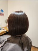 前下がりボブ　縮毛矯正　30代、40代、50代
