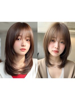 伸ばしかけミディアムもレイヤーカットで垢抜けヘアに♪小顔見えを追求した前髪と顔周りカットに高評価◎
