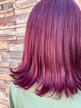 フロー 東中野(Flow) ピンクdeピンクな外ハネワンカール♪