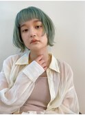 オン眉バング/ミントグリーン