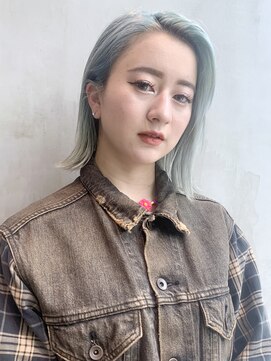 アルバム 銀座(ALBUM GINZA) 切りっぱなしボブ_くびれミディイヤリングカラー_78437