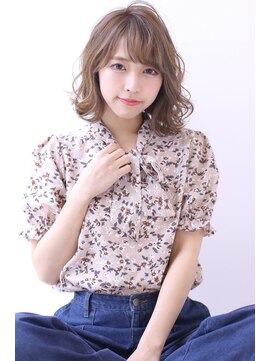 オーロ 緑地公園店(ORO) ことりベージュ毛先パーマ大人かわいい小顔フレンチボブ大人ボブ