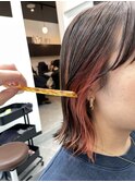 ボブ インナーカラー ショートボブ