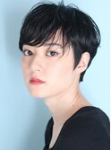 40代50代小顔黒髪ネビージュボブルフワンレンショート