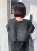 プツッと切りっぱなしボブ