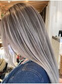 バレイヤージュグレージュハイライトダブルカラーケアブリーチ