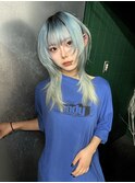 シャギー黒髪ロングウルフカットロングレイヤーカット中性ウルフ