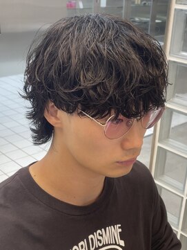 フィフスパーク(fifth PARK) 渋谷シャドウパーマメンズマッシュ大きめカールメンズカット