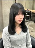 髪質改善縮毛矯正レイヤーカット顔周り前髪韓国ミニウルフ