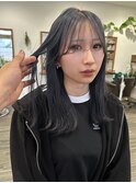 ブルーブラック+ネイビーカラー+顔まわりレイヤー