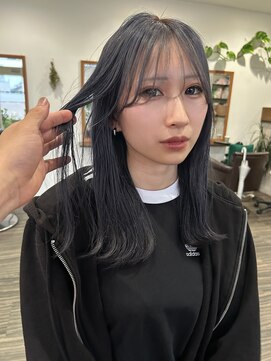 ヘアメイク エイト キリシマ(hair make No.8 kirishima) ブルーブラック+ネイビーカラー+顔まわりレイヤー