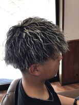 バーバーパパハウス(BarBer PaPa) ホワイトメッシュ&ツイストパーマ