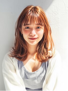 ソレア(solea) 【軽やかに揺れる】透明感カラーのミディアムヘア