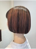 横須賀白髪染め白髪ぼかしハイライトショートボブレイヤーカット