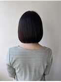 ナチュラルボブ/切りっぱなし/アッシュグレージュ