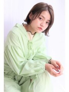 シロフイケブクロ(shirof ikebukuro) 小顔切りっぱなしボブ×ショコラベージュ 20代30代40代