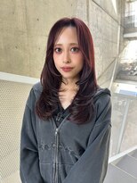 バイ ユア オウン フラワーズ コロン カバ 松本駅前(buy your own flowers : kava)&nbsp;大人上品なローズレッド◎ブリーチなし艶カラーレイヤーミディ