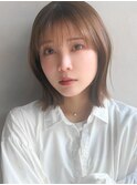 こなれヘア大人可愛いミルクブラウン夏モテ髪前髪セミディF