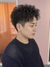 【MEN'S/ナチュラル】メンズカット+ニュアンスパーマ+眉カット